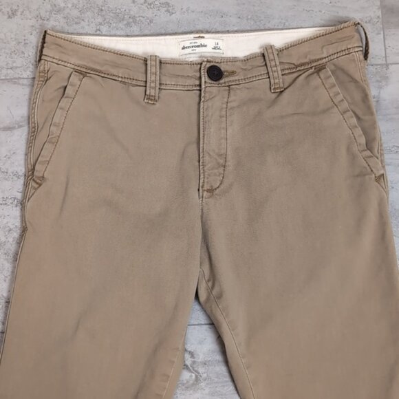 3/$20 Abercrombie & Fitch Chino Khaki Pants Slim Straight Leg Casual Preppy - Picture 6 of 14